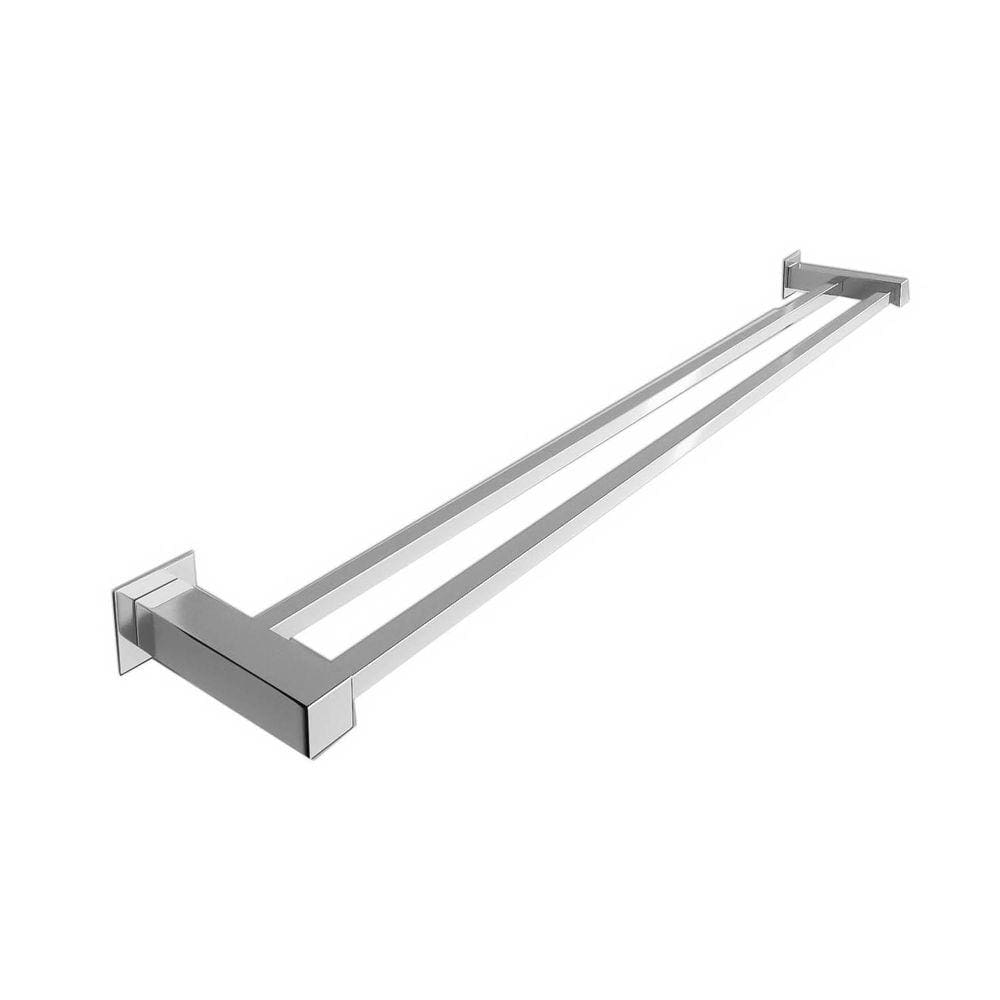 Toalheiro Inox 304 Duplo 60Cm - Porta Toalha De Banheiro