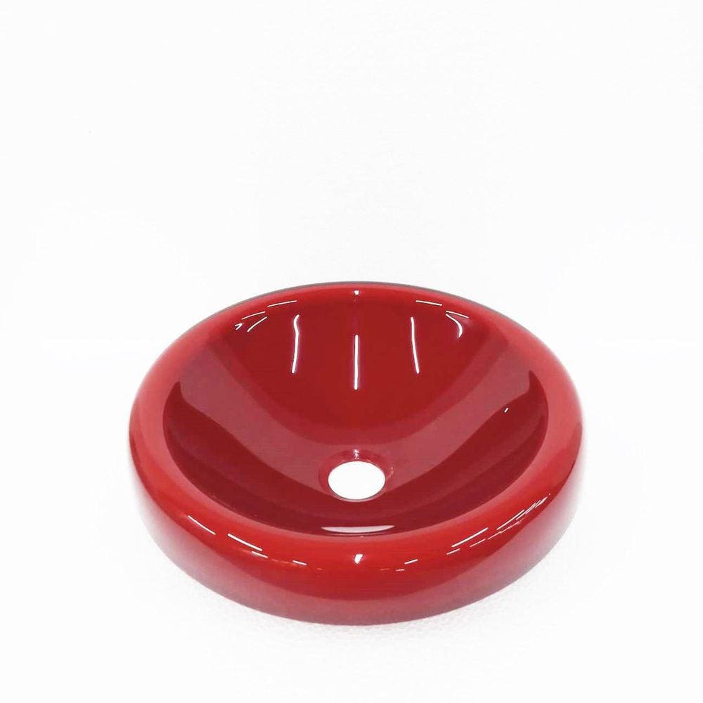 Cuba De Vidro Chapéu 42Cm Vermelho Cereja