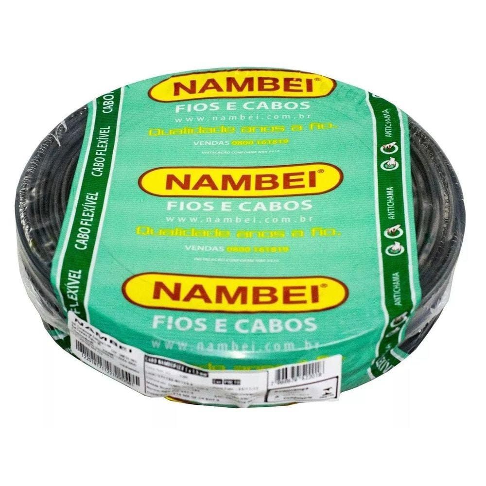 Fio Flexível Cabo 1,5mm Preto Nambei