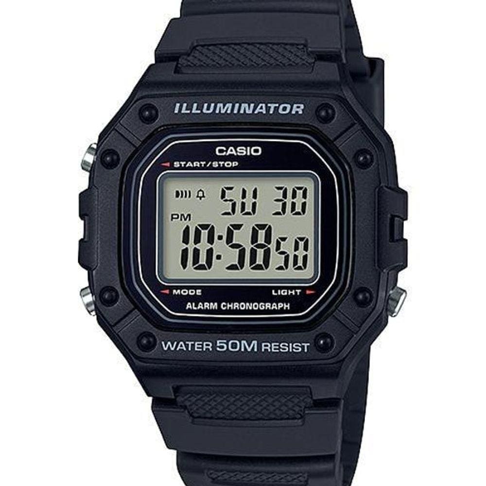 Relógio Masculino Casio Digital Preto W-218H-1Avdf
