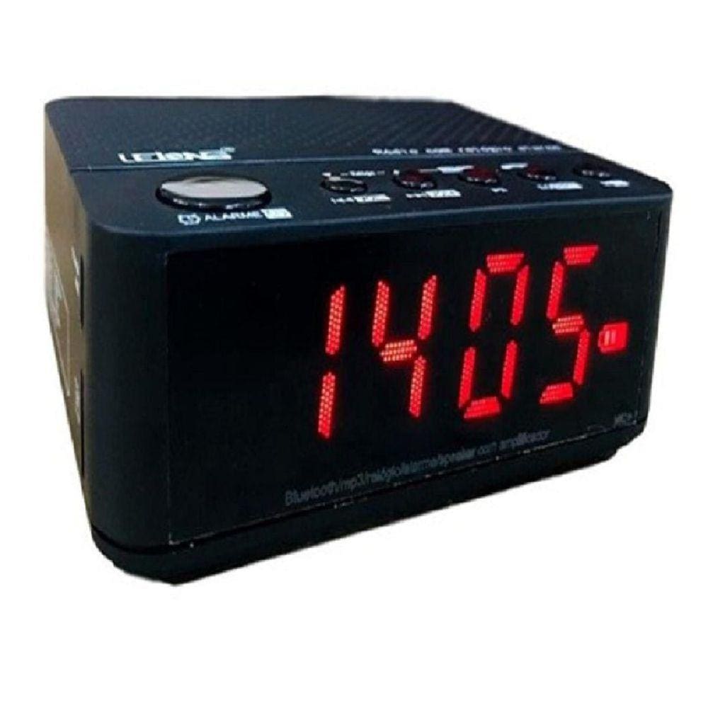 Radio Relógio Fm Bluetooth Le-674 Despertador Digital