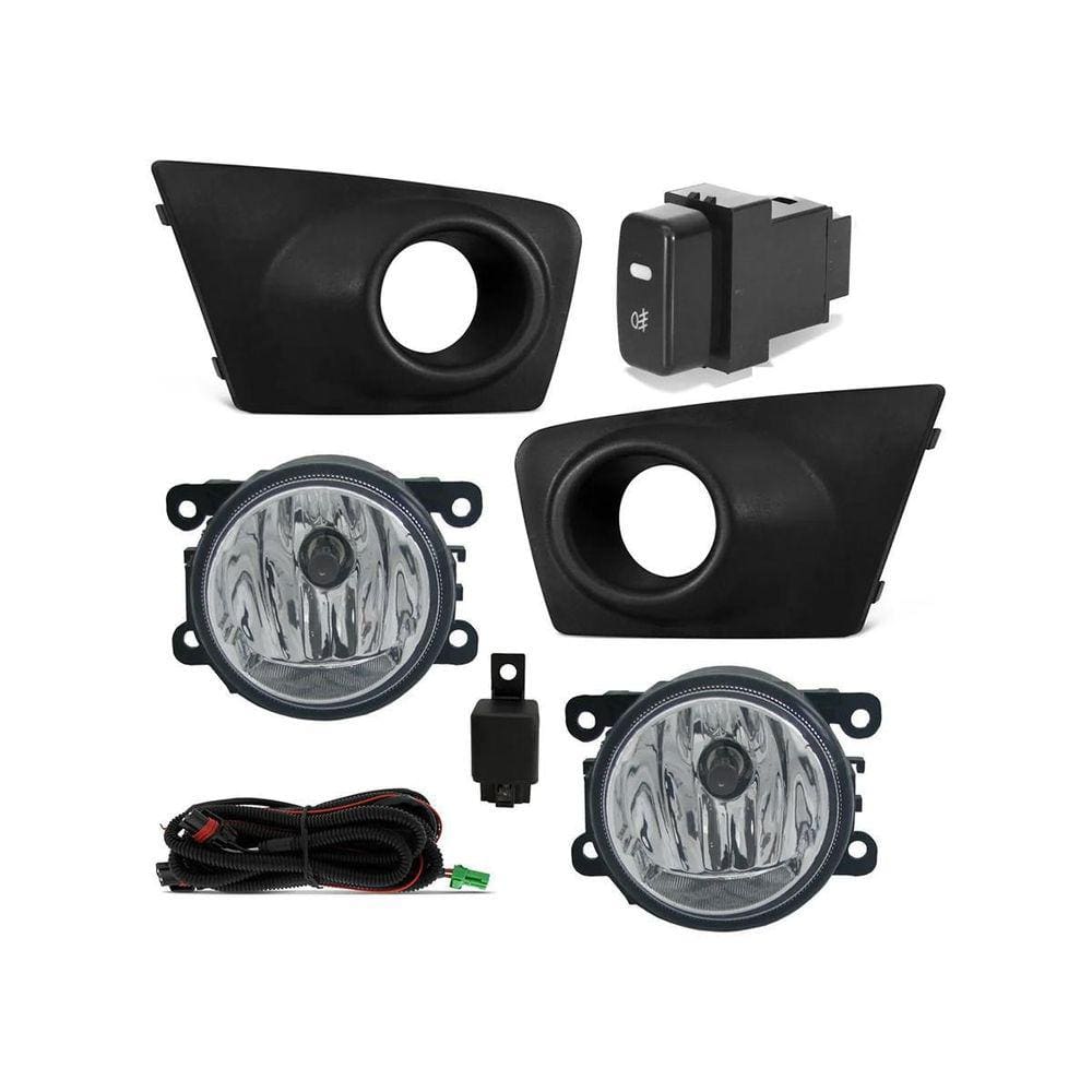 Kit Farol Milha Mitsubishi L200 Triton 2011 2012 Com Moldura