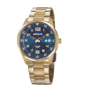 Relógio Masculino Seculus Analógico Dourado Aço 20802Gpsvda2