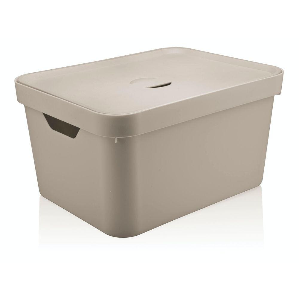 Caixa Organizadora Com Tampa Bege Marca Ou 46X36X24 Cm