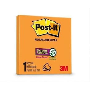 Bloco Adesivo 76X76 90Fls Laranja Post-It 654 - Hb004389316