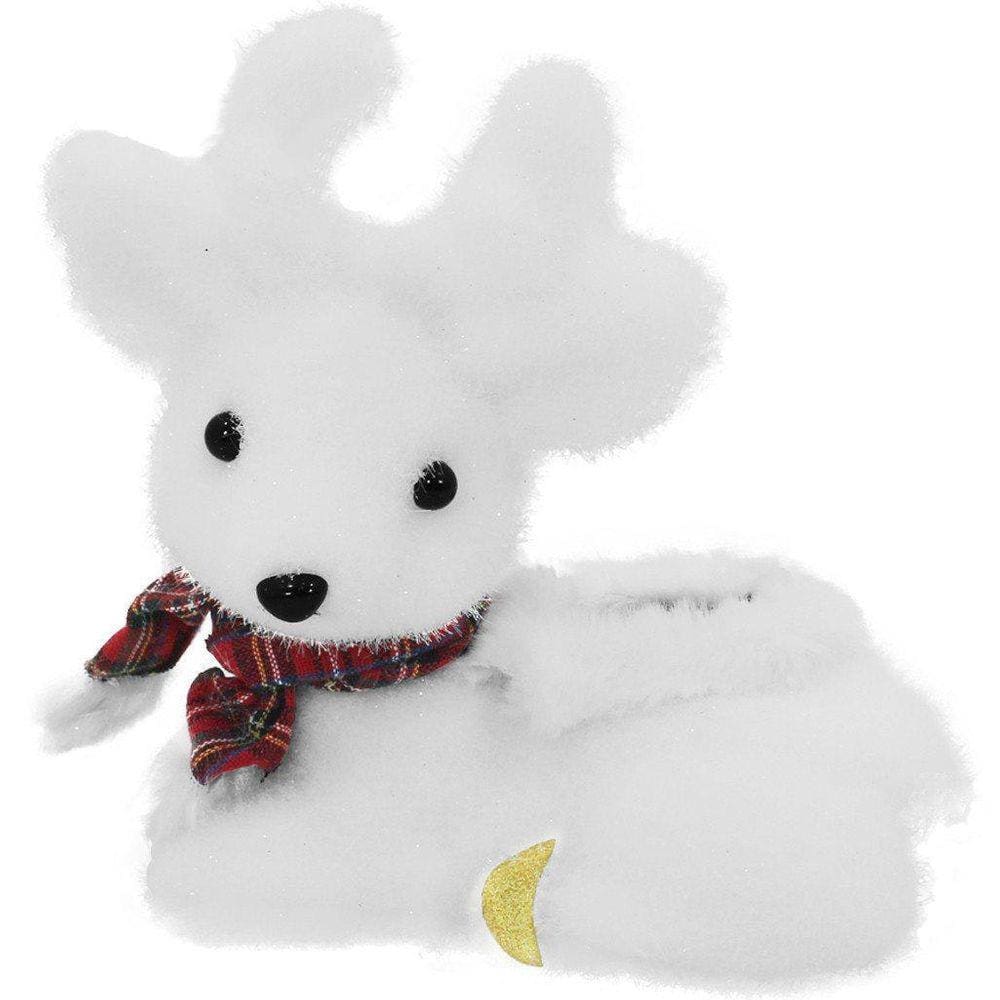 Boneco Natal Enfeite Natalino Rena Felpuda 20Cm