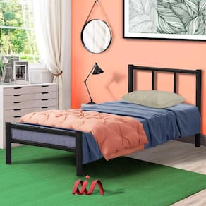 Cama De Ferro Tubular Solteiro 78 Resistente Laís Preto Primoart