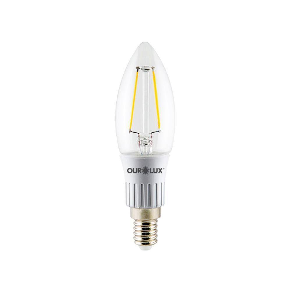 Lâmpada Filamento E14 3W 2700K Luz Amarela Ourolux