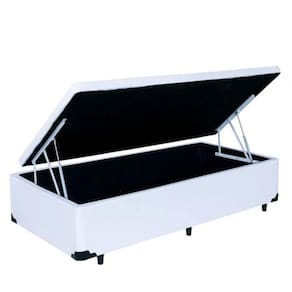 Cama Box Baú Solteiro Kyarah Síntetico Branco