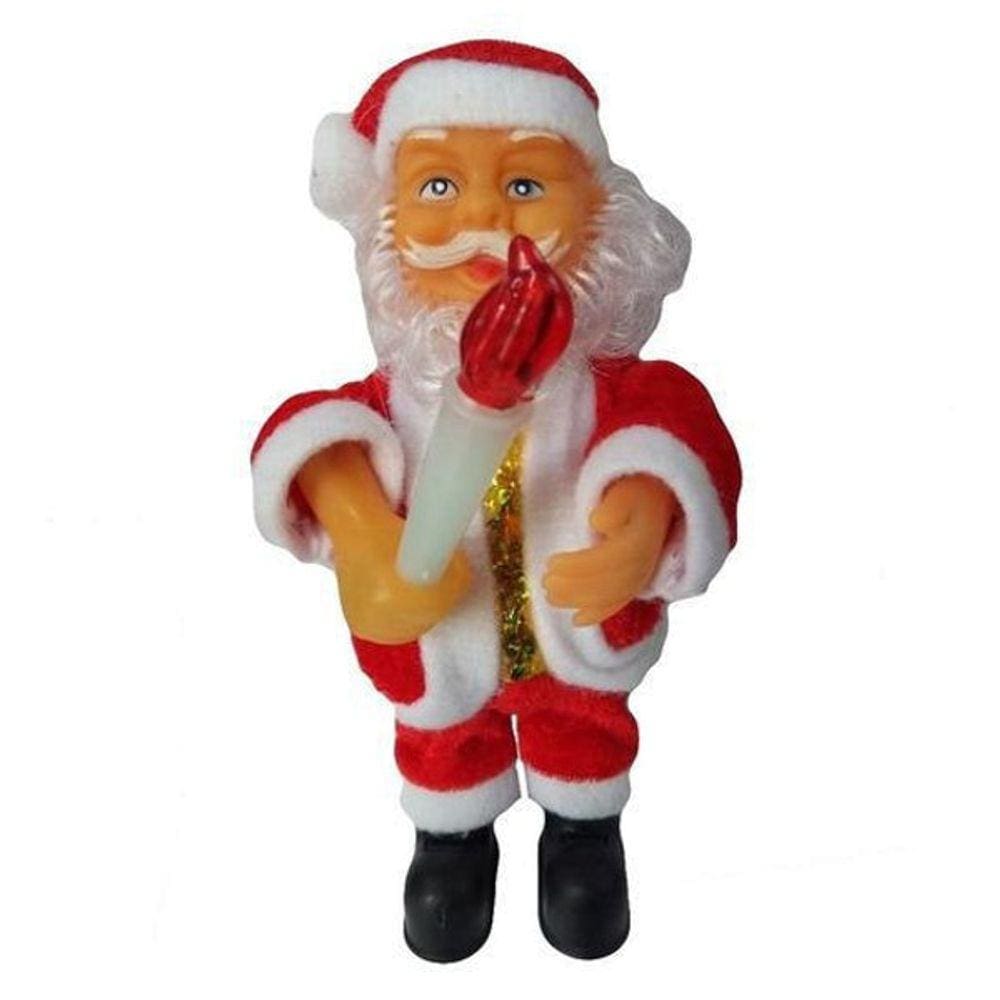 Papai Noel Musical Com Tocha 17 Cm