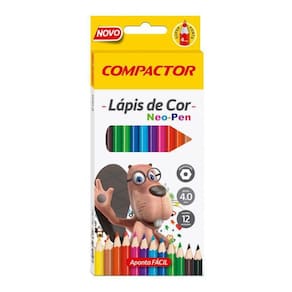 Lápis De Cor Grande 12 Cores Neo-Pen Hexa Compactor