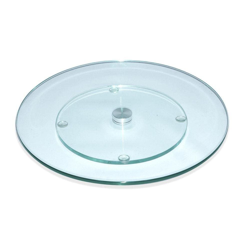 Centro De Mesa Prato Giratório Vidro 8Mm Petisqueira 35Cm