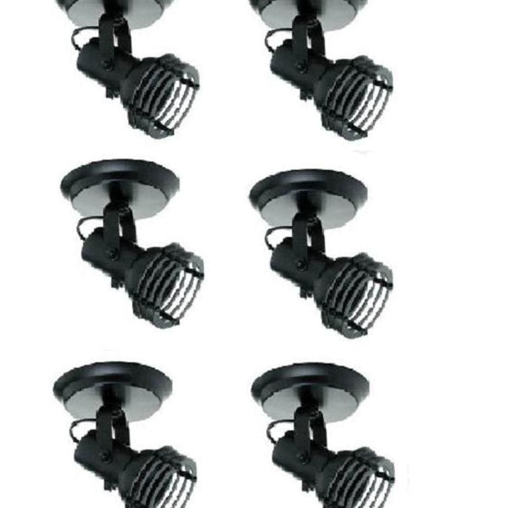 Kit 6x Spot Par20 Bulbo Led 550/1 Hiperlight Preto