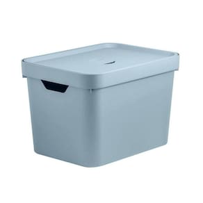 Caixa Organizadora Cube Azul Com Tampa 18 Litros - Ou