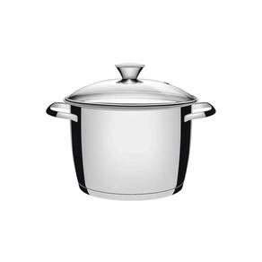 Caldeirão Tramontina Allegra em Aço Inox com Fundo Triplo e Tampa de Vidro 22 cm 5,5 L Tramontina