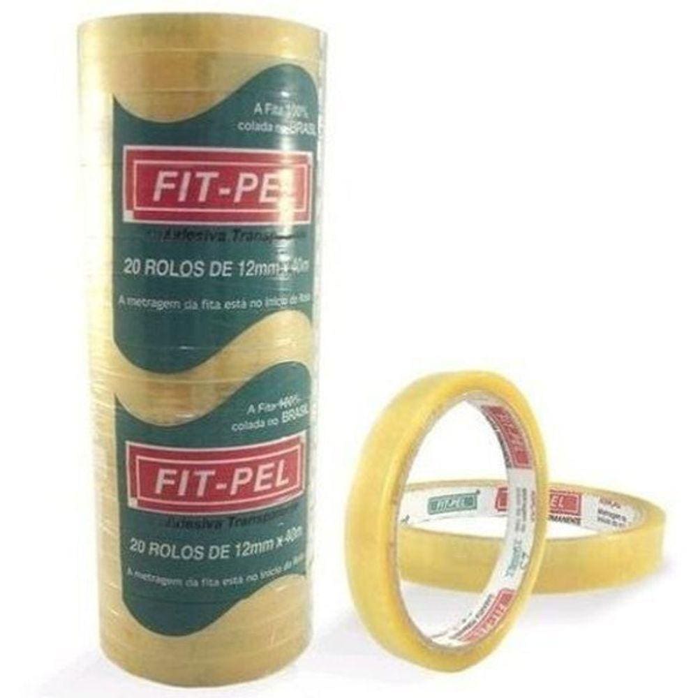 Fita Adesiva Durex Transparente 12Mm X 40M Rolo Com 20Un