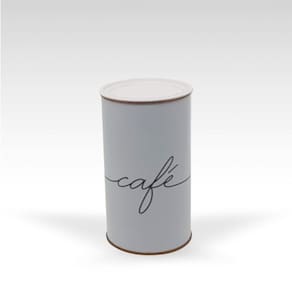 Lata Branca Café Cursiva Porta Mantimento Linda 500Grs Capac