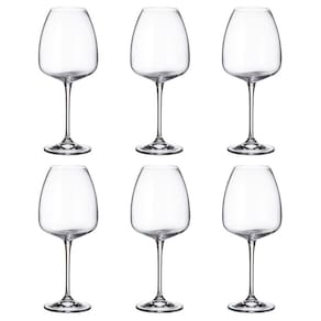 Jogo 6 Taças De Cristal Para Vinho Tinto 610Ml Anser Bohemia