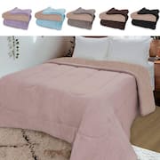 Coberdrom Queen Edredom Dupla-face Soft Aveludado e Sherpa tipo Lã 240x240cm - BF Colchões