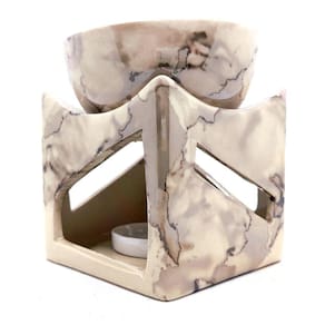Rechô Mármore Quadrado em Cerâmica Difusor Aromaterapia 10cm