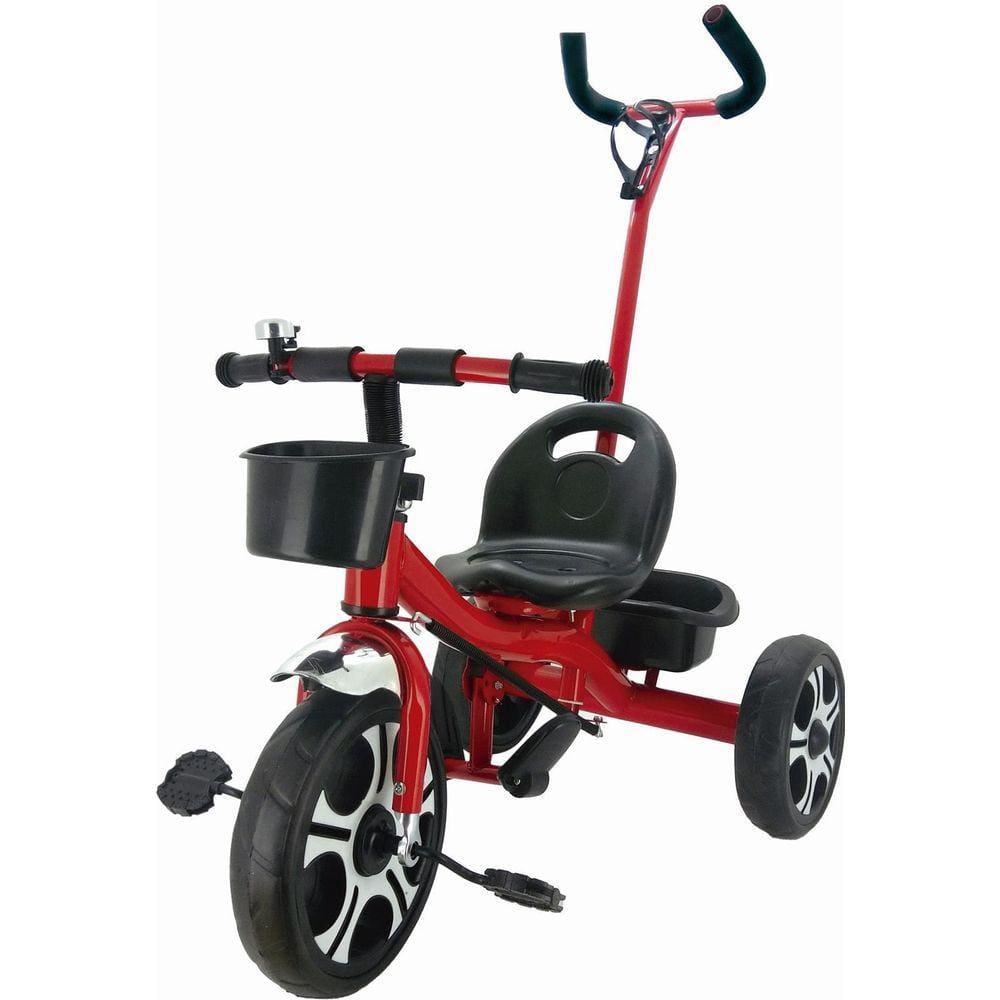 Triciclo Infantil Divertido Vermelho Com Apoiador