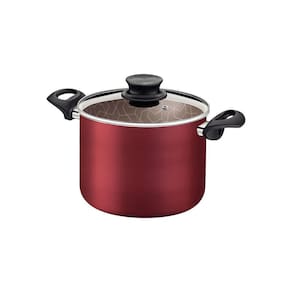 Caldeirão Tramontina Paris Antiaderente Starflon Max Vermelho com Tampa de Vidro 22 cm 5,7 L Tramontina
