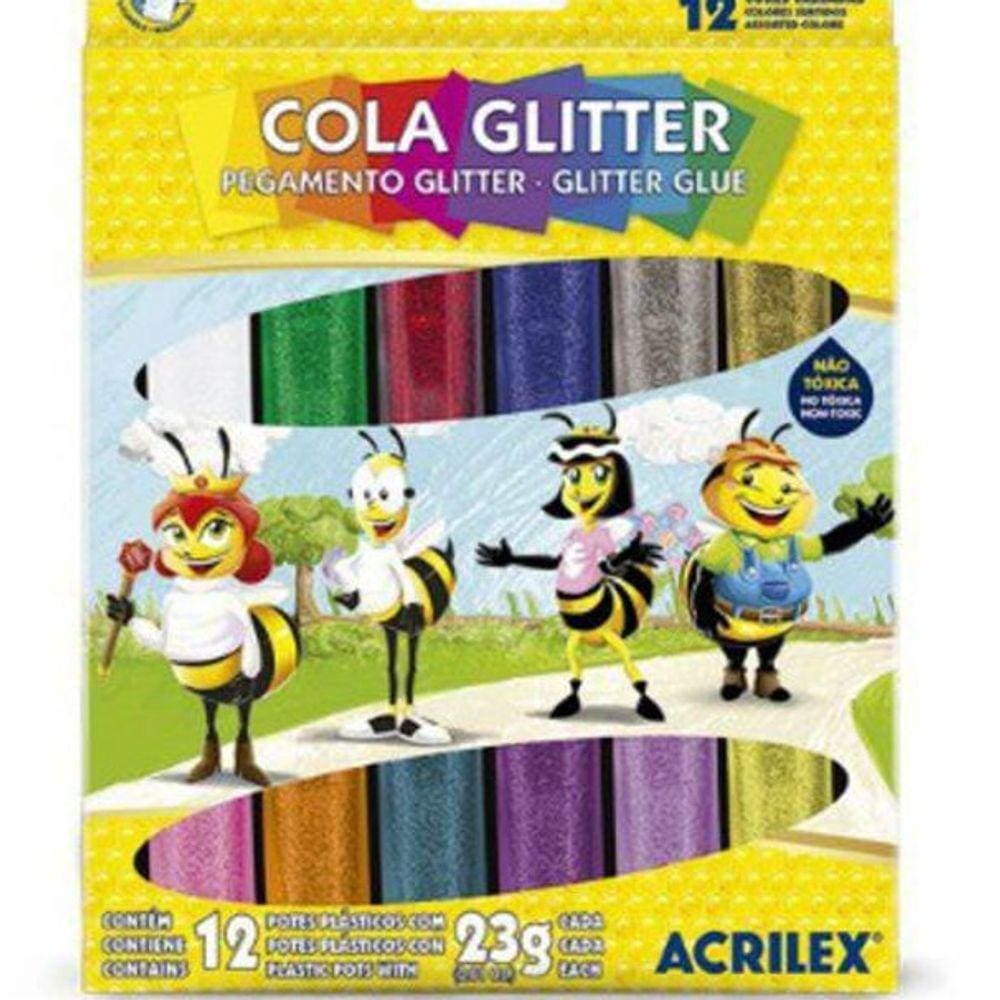 Cola Com Glitter Tubo 23G. 12 Cores