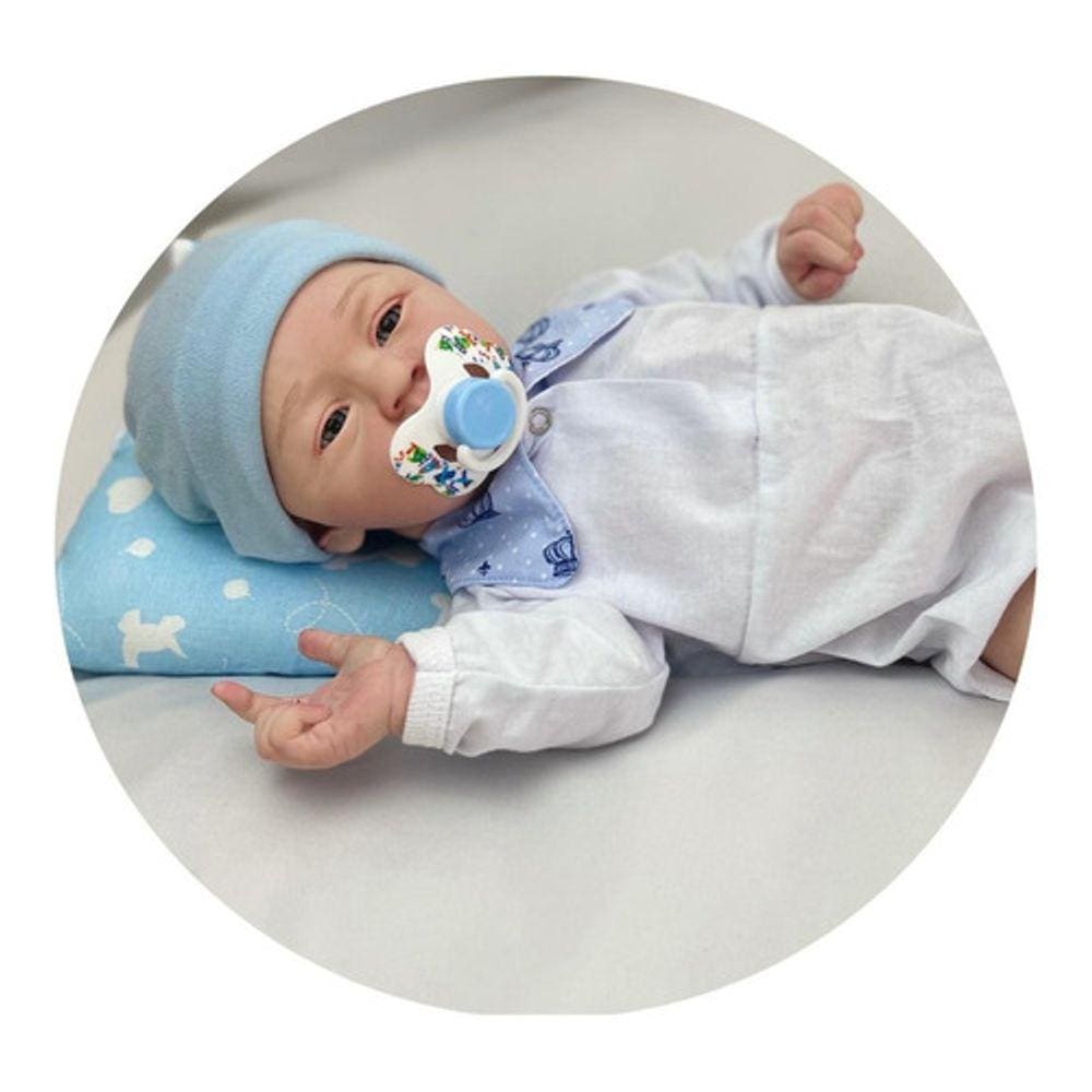 Bebê Reborn menino corpo inteiro em silicone 55cm