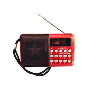 Mini Rádio FM/USB/Cartão de Memória J31 Altomex  Vermelho