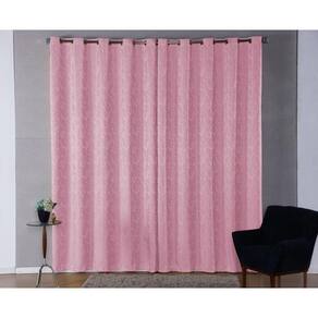 Cortina Sala Quarto Tecido Jacquard 3,00 Metros Rosa