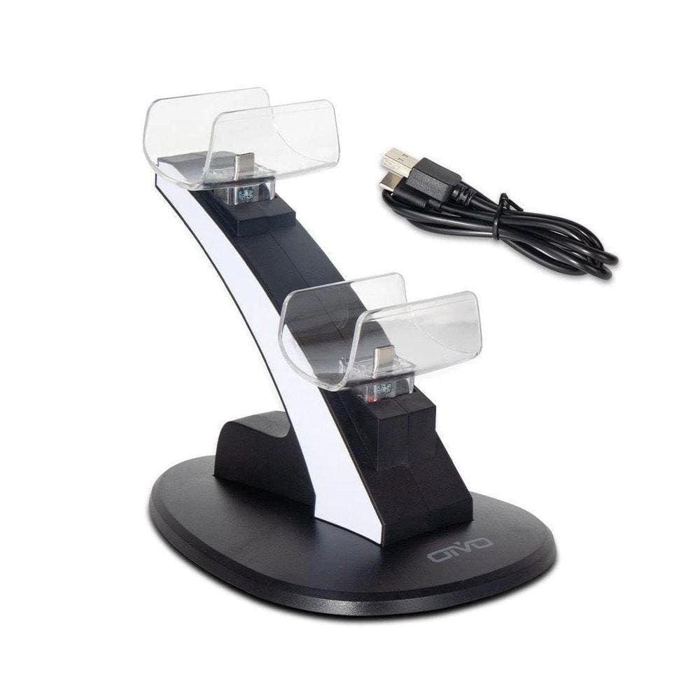 Base Dock Para 2 Controles Joystick Sem Fio Ps5 Compatível