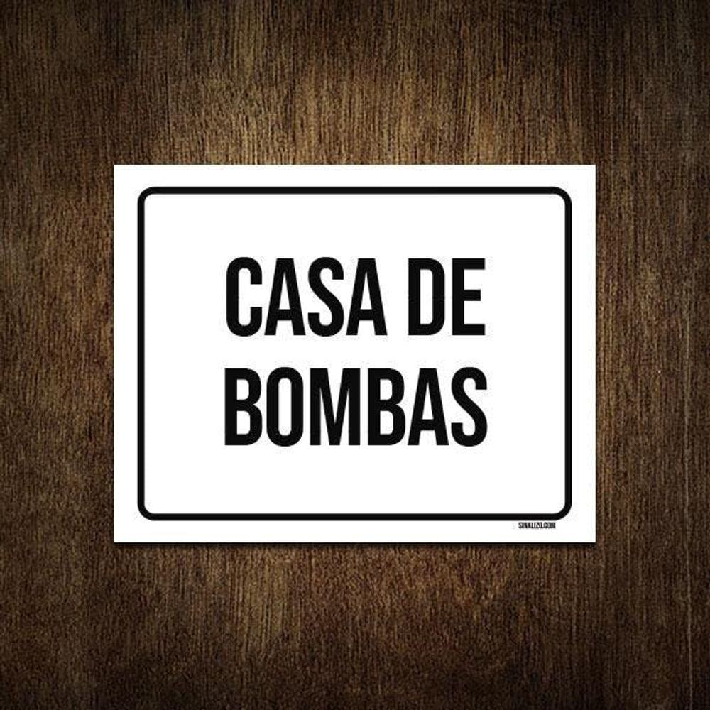 Placa Sinalização Casa De Bombas 27X35