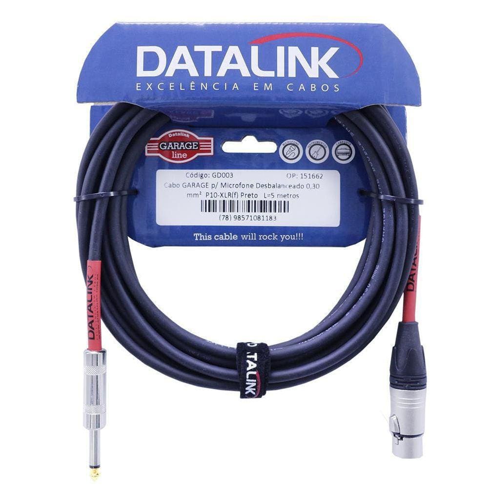 Cabo Para Microfone Desbalanceado P10 / Xlr Fêmea 5 Metros