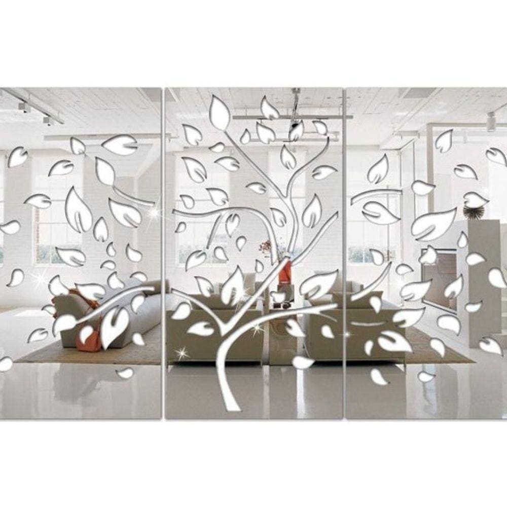 Espelho Decorativo Árvore Primavera Em Acrílico Sala Quarto