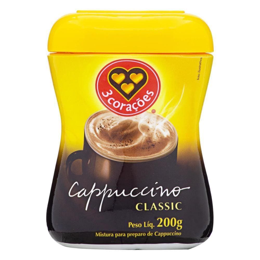 Cappuccino Solúvel, Pote 200G, 3 Corações