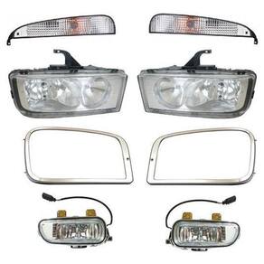 Kit Farol Principal Auxiliar Moldura Mercedes Benz Mb Axor