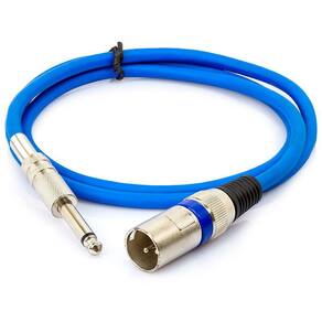 Cabo P10 para XLR Macho Azul Mono - 10 Metros