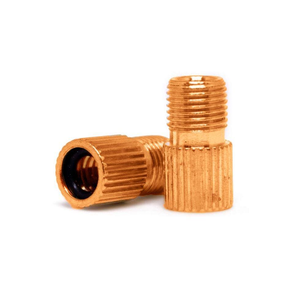 Kit com 2 Adaptadores de Válvula Fina Para Grossa Dourado X-Time