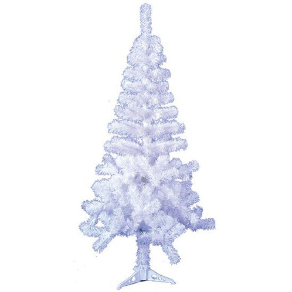 Árvore De Natal Branca Com 220 Galhos E Pé De Plástico 1,50M