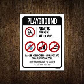 Placa Regras Normas Uso Playground 36X46