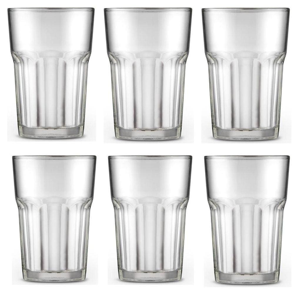 Jogo 6 Copos Chicago Vidro Grosso Água Suco Refrigerante