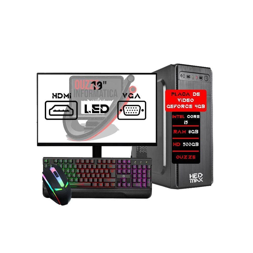 Pc Gamer Completo I3 Hd500 Placa De Video Monitor Hdmi