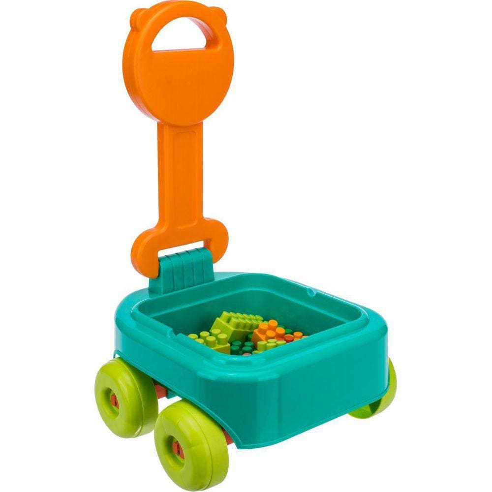 Brinquedo Para Montar Carrinho De Puxar Urso Com Bloco