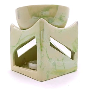 Rechô Mármore Quadrado em Cerâmica Difusor Aromaterapia 10cm