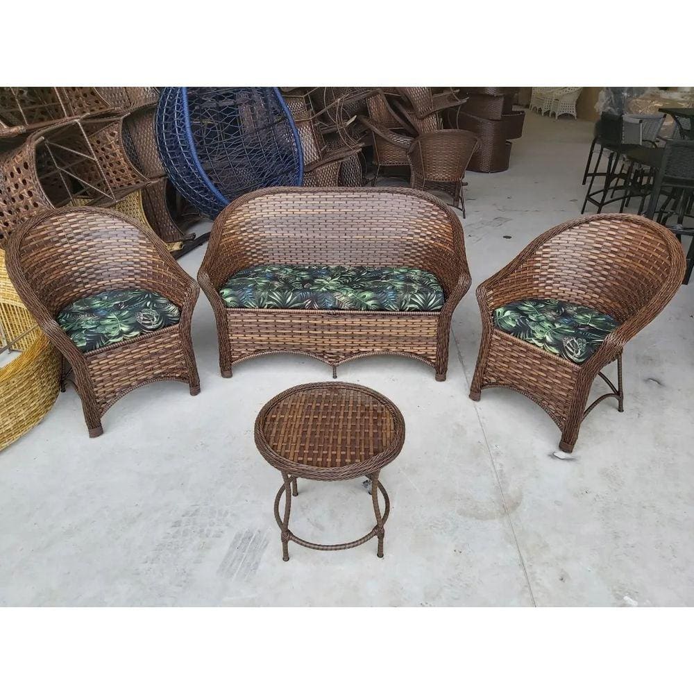 Sofá Cadeira Mesa Fibra Varanda Gourmet Área Externa alm maranta preto