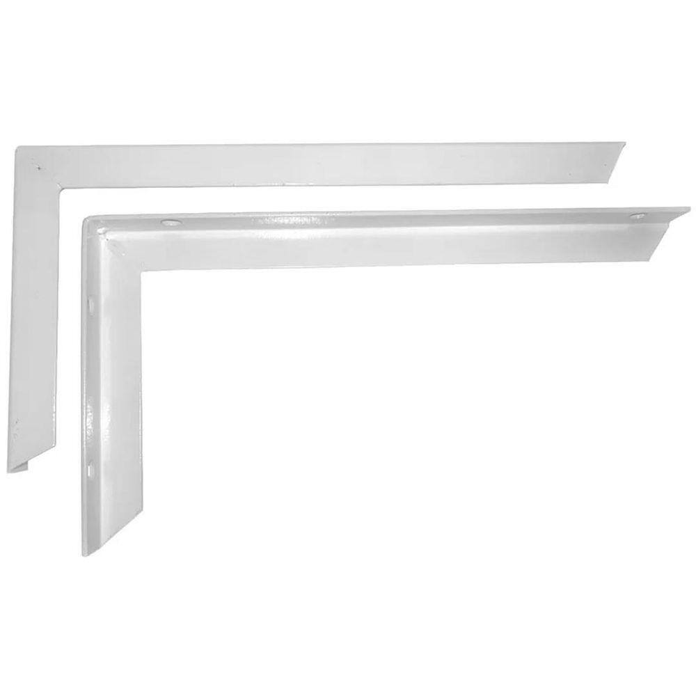Kit 14 Suporte Mão Francesa Cantoneira 30Cm Branca