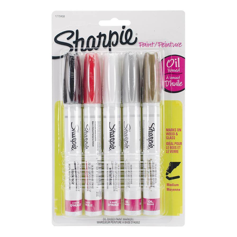 Marcador Artístico Sharpie Ponta Média Base De Óleo 5 Cores
