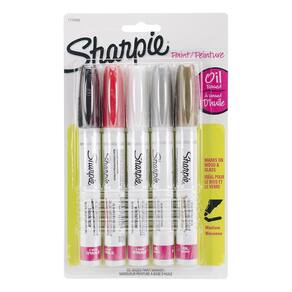 Marcador Artístico Sharpie Ponta Média Base De Óleo 5 Cores
