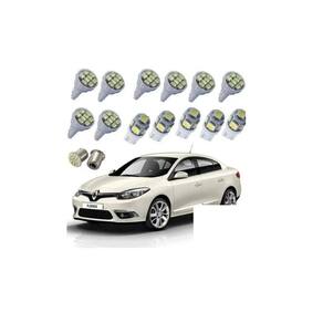 Kit Lâmpadas Led Renault Fluence Pingo Teto Placa Ré