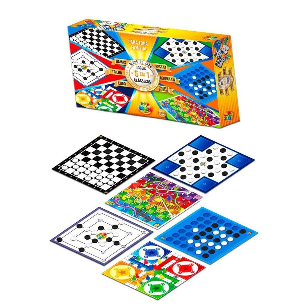 Jogo De Tabuleiro 6 Em 1 Clube Dos Jogos Infantil